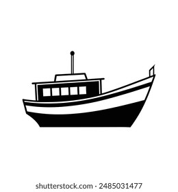 ship boat silhouette Vector Illustration 