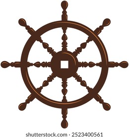 Ship Boat Steer Wheel Icon Illustration Design Vector