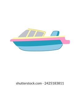 ship boat toy cartoon. baby train, sail puzzle, robot yacht ship boat toy sign. isolated symbol vector illustration