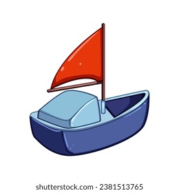 ship boat toy cartoon. sail sail, travel kid, vessel transportation ship boat toy sign. isolated symbol vector illustration