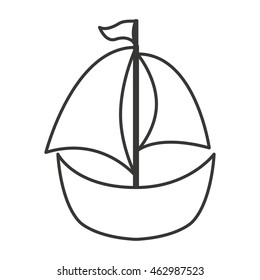 ship boat toy kids vector illustration design