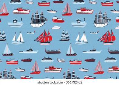 ship boat travel vector pattern