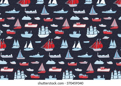 ship boat travel vector pattern
