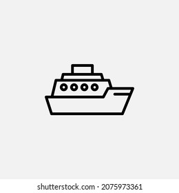 Ship, boat, vessel line icon, vector, illustration, logo template. Suitable for many purposes.