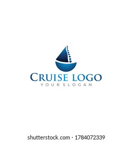 Ship boat yacht sailing logo design vector illustrations. Transport, creative.