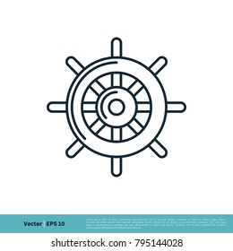 Ship, Boat, Yacht Steer Icon Vector Logo Template  Illustration Design. Vector EPS 10.