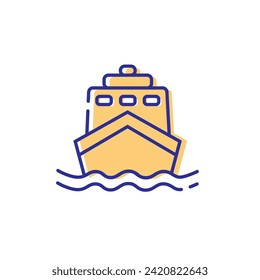 ship boat yacht transportation icon vector illustration logo template