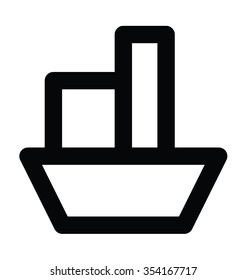 Ship Bold Line Vector Icon 