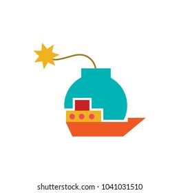 Ship Bomb Logo Icon Design