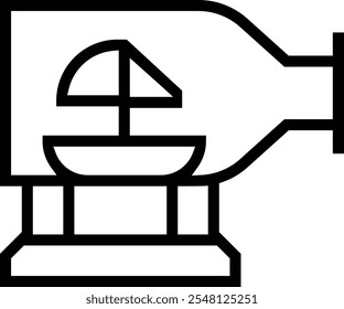 ship in a bottle icon. Thin linear style design isolated on white background