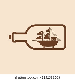 ship in a bottle illustration decoration