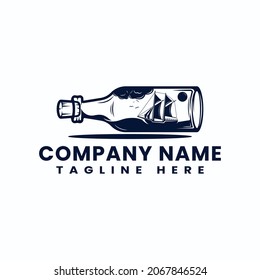 Ship In Bottle Logo, Nautical Historic Logo