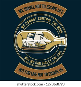 
Ship in The Bottle Tshirt Design