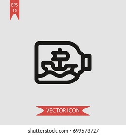 Ship in a bottle vector icon illustration symbol