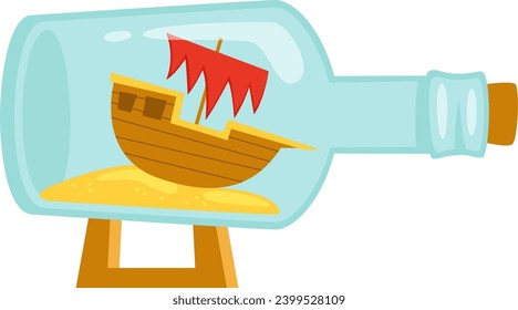 Ilustración del vector de botella de Barco