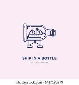 Ship In A Bottle – Vector Line Icon