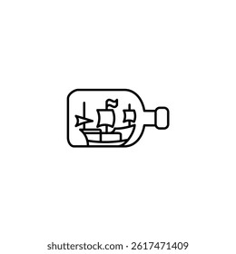Ship In a Bottle vector line icon icons design