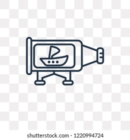 Ship in a bottle vector outline icon isolated on transparent background, high quality linear Ship in a bottle transparency concept can be used web and mobile