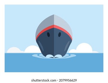 Ship bow. Front view. Simple flat illustration. 
 svg