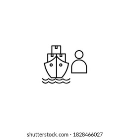 Ship Broker Icon. Logistic And Delivery Icon. Simple, Flat, Outline, Black.