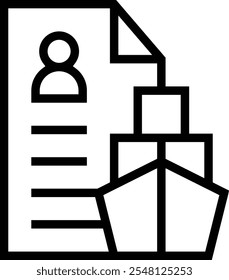 ícone ship brokerage. Design de estilo linear fino isolado em fundo branco