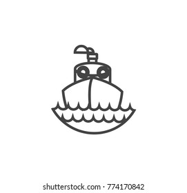 ship button vector icon