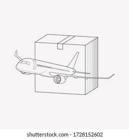 Ship by air icon line element. Vector illustration of ship by air icon line isolated on clean background for your web mobile app logo design.