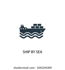 ship by sea icon. Simple element illustration. ship by sea concept symbol design from Delivery collection. Can be used for web and mobile.
