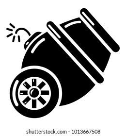 Ship cannon icon. Simple illustration of ship cannon vector icon for web.