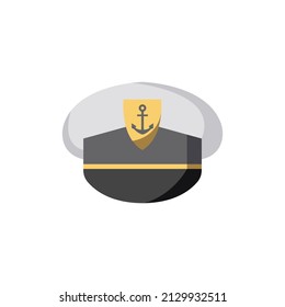ship captain hat icon of color style design vector template