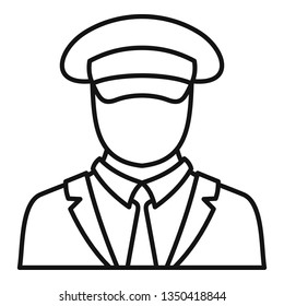 Ship captain icon. Outline ship captain vector icon for web design isolated on white background