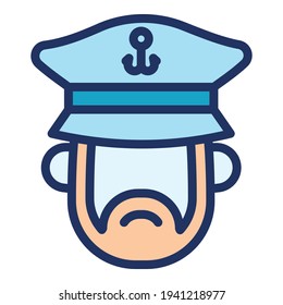 Ship captain icon. Outline Ship captain vector icon for web design isolated on white background