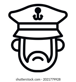 Ship captain icon. Outline Ship captain vector icon for web design isolated on white background