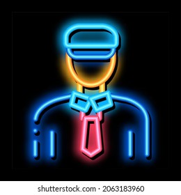 Ship Captain neon light sign vector. Glowing bright icon Ship Captain sign. transparent symbol illustration