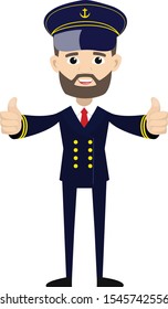 Ship Captain Pilot - Double Thumbs Up Vector