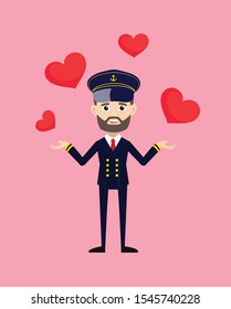 Ship Captain Pilot - Presenting Hearts