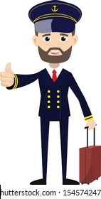 Ship Captain Pilot - Showing a Thumb Up Vector