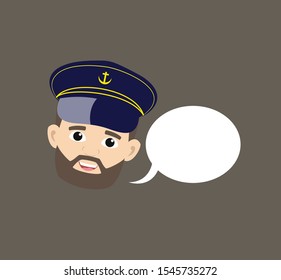 Ship Captain Pilot - with Speech Bubble