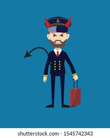 Ship Captain Pilot - Standing in Angry Mood