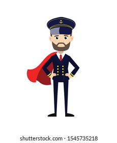 Ship Captain Pilot - In Super Hero Costume