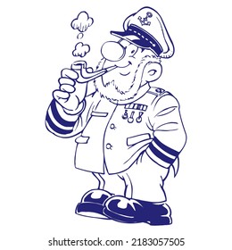 Ship Captain Uniform Smoking Pipe Vector Stock Vector (Royalty Free ...