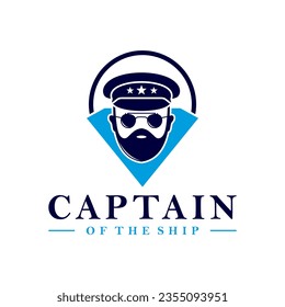 ship captain vector illustration logo design