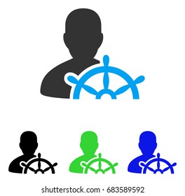 Ship Captain vector pictogram. Style is flat graphic ship captain symbol using some color variants.