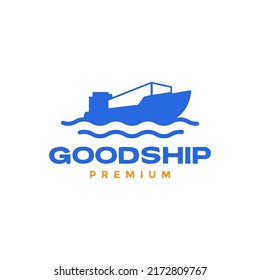 ship cargo big modern logo design vector graphic symbol icon illustration creative idea