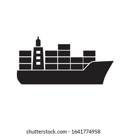 ship cargo cointaner icon- vector illustration