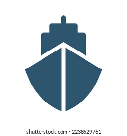 Ship and cargo ship icon. Marine transportation silhouette icon.