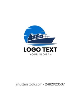 Ship Cargo Shipment Travel Logo Design Vector