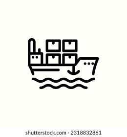 ship, cargo, tanker, logistic icon, isolated icon in light background, perfect for website, blog, logo, graphic design, social media, UI, mobile app