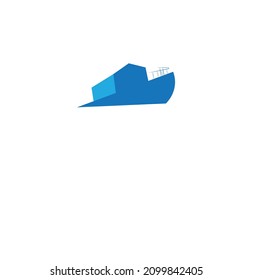 Schiff- oder Frachtvektorlogo oder minimale Illustration