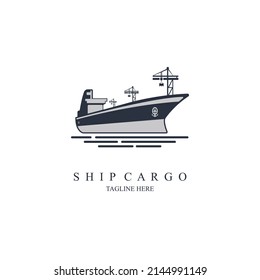 ship cargo vessel container logo template design vector for brand or company and other